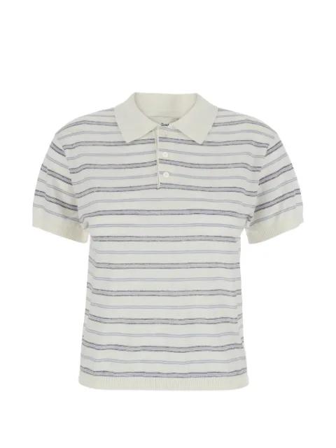 striped short-sleeve polo shirt by DUNST