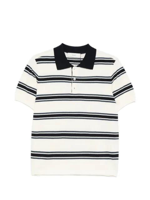 striped short-sleeve polo shirt by DUNST