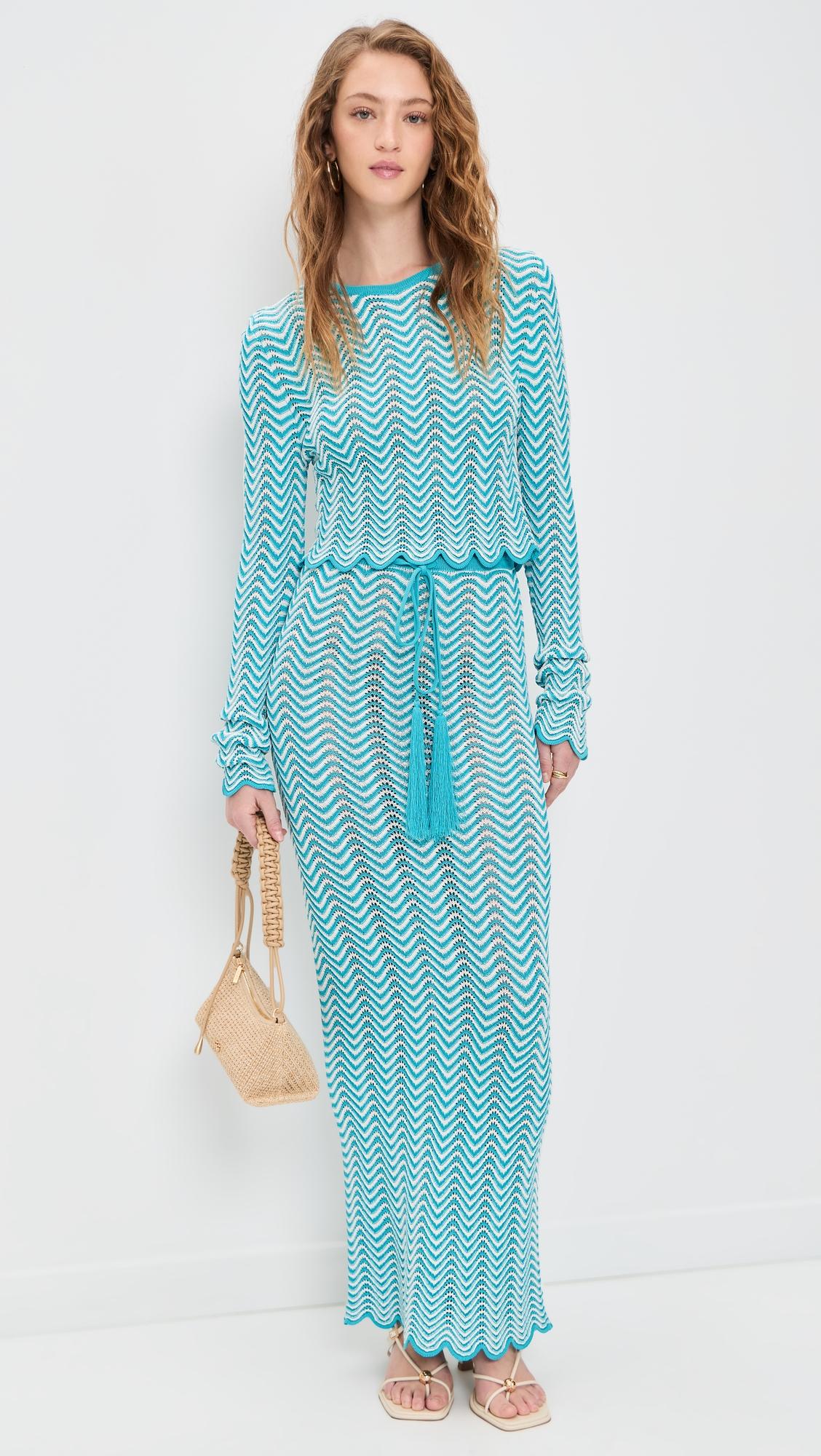 Wave Knit Maxi Skirt by DUR DOUX