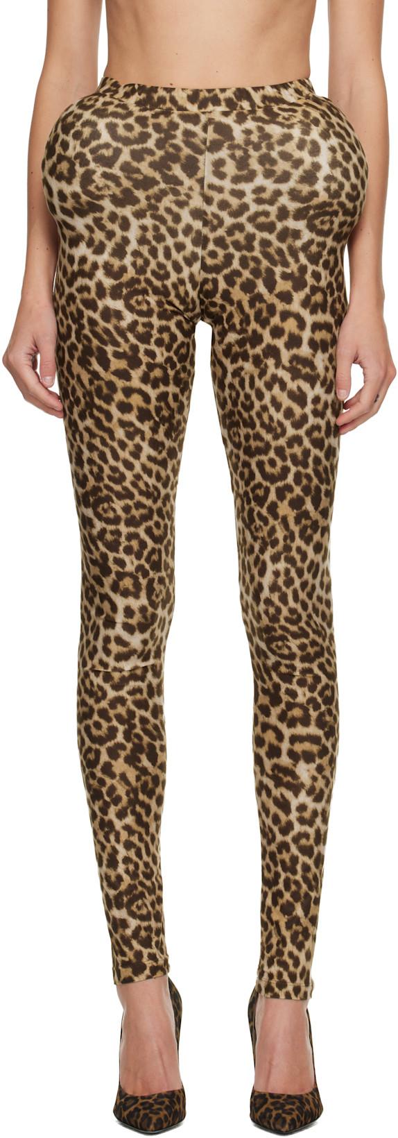 Beige Padded Jersey Leggings by DURAN LANTINK
