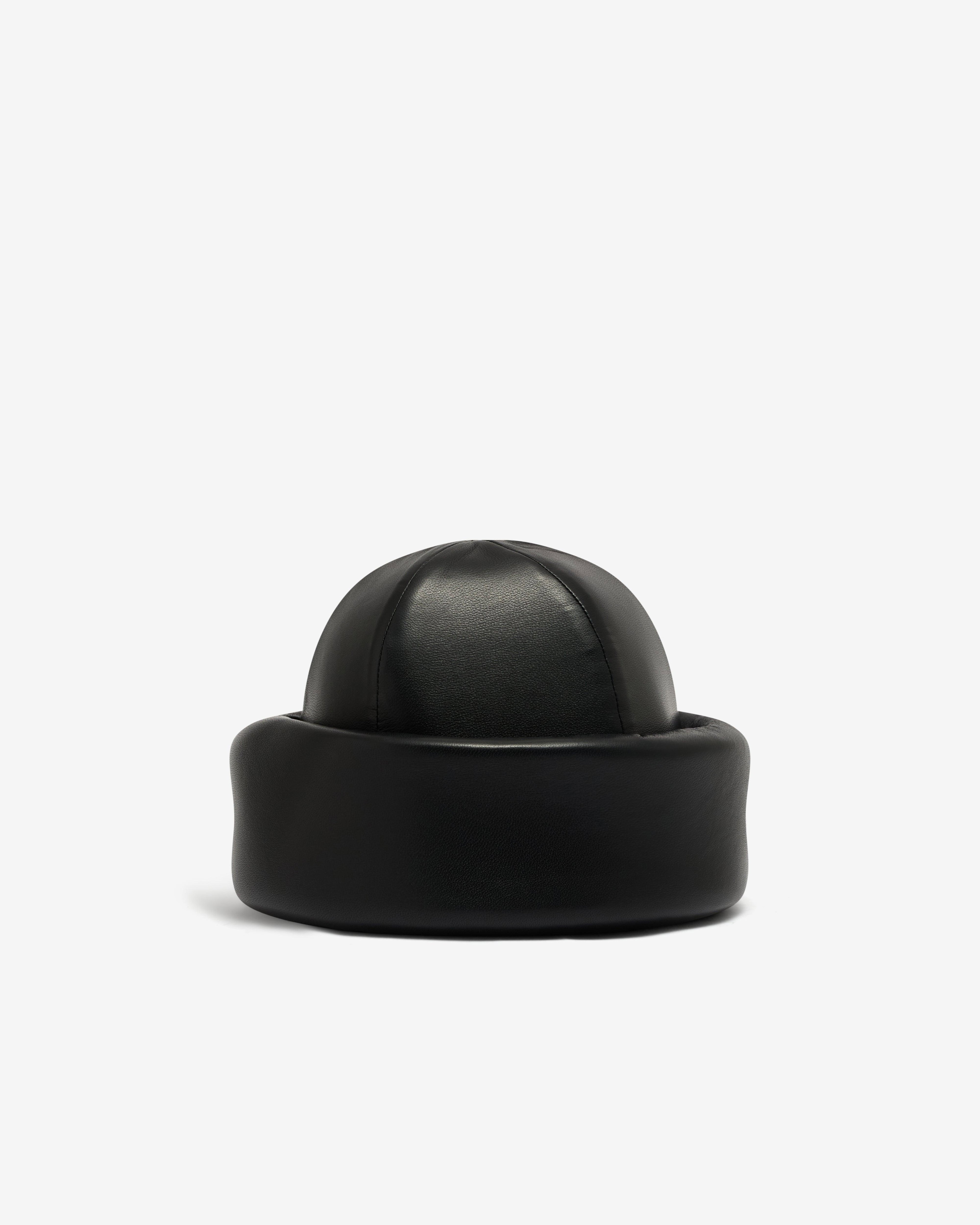 Duran Lantink - Women’s Padded Leather Beanie - (Black) by DURAN LANTINK