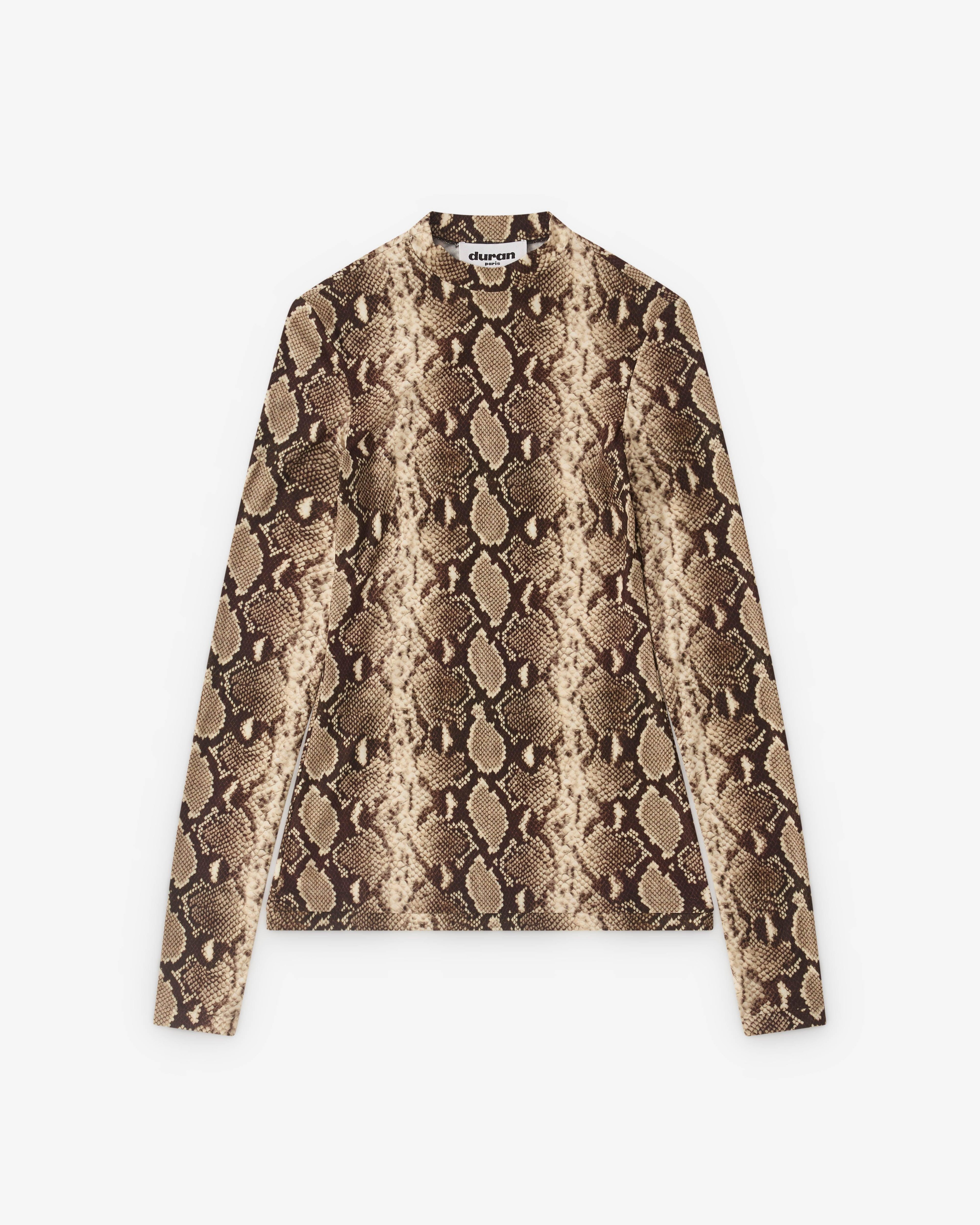 Duran Lantink - Women's Printed Snake Print Top - (Multi) by DURAN LANTINK
