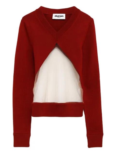 V-neck panelled sweater by DURAN LANTINK