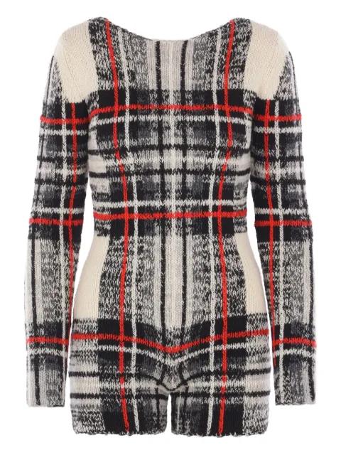 check knit jumpsuit by DURAN LANTINK