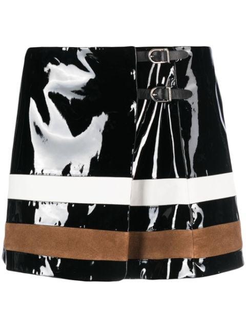 buckle-fastening patent-leather miniskirt by DURAZZI MILANO