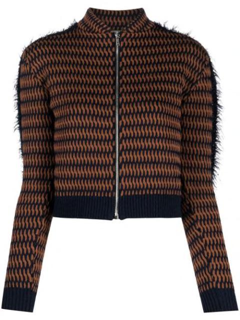 cropped patterned-jacquard jacket by DURAZZI MILANO