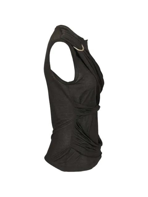 draped ring-detail top by DURAZZI MILANO