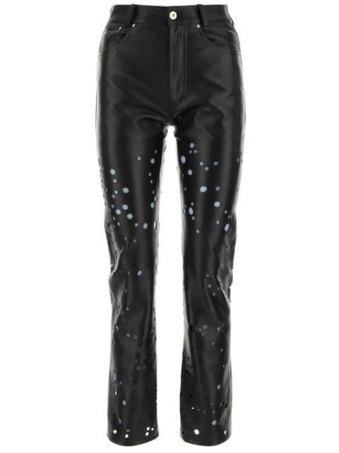 laser-cut leather trousers by DURAZZI MILANO