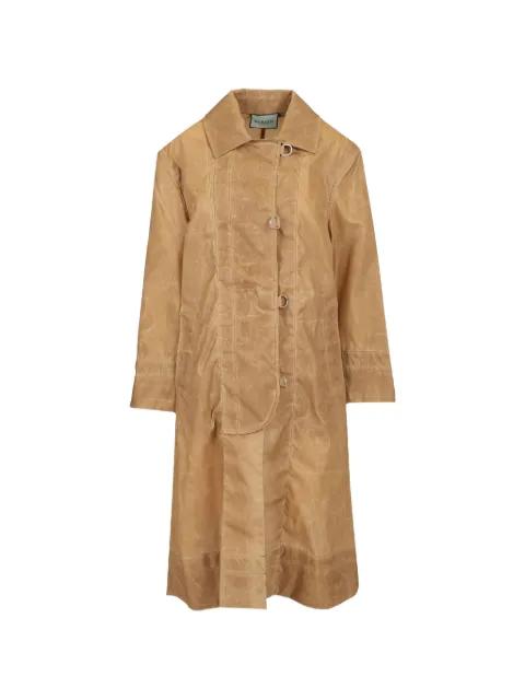 leather-effect d-ring coat by DURAZZI MILANO