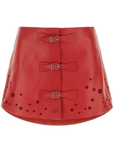 perforated leather miniskirt by DURAZZI MILANO