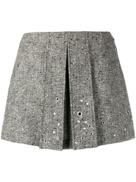 rivet-detail pleated mini skirt by DURAZZI MILANO