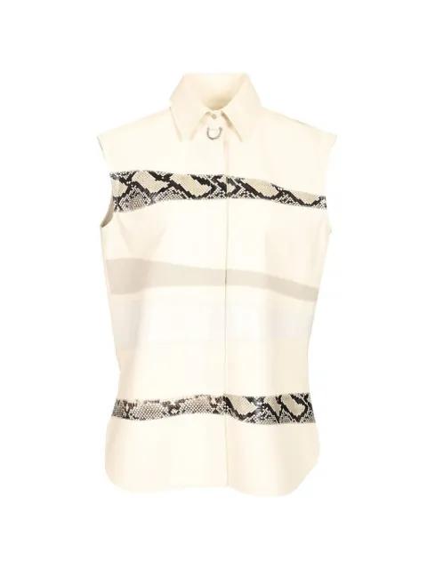 snakeskin-panelled sleeveless shirt by DURAZZI MILANO