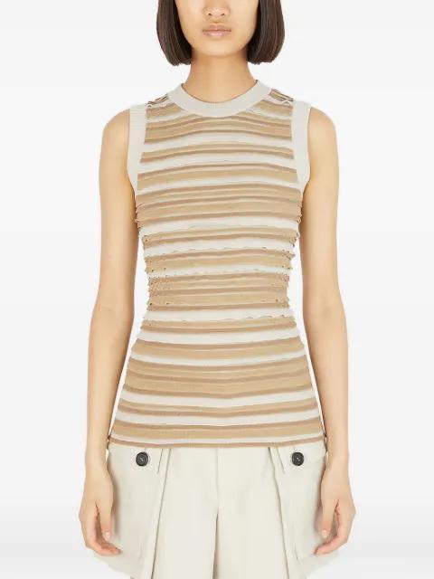 striped ruffled tank top by DURAZZI MILANO