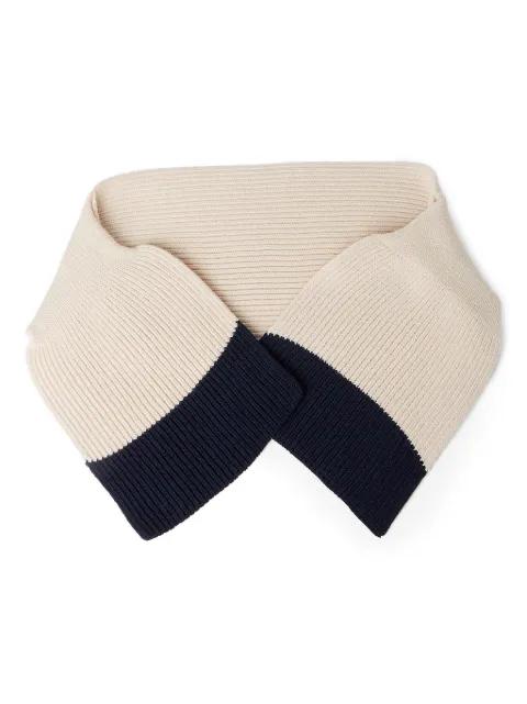 two-tone ribbed scarf by DURAZZI MILANO