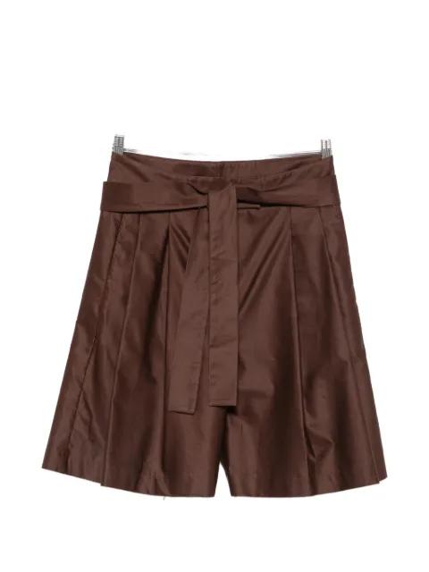 belted pleated shorts by DUSAN