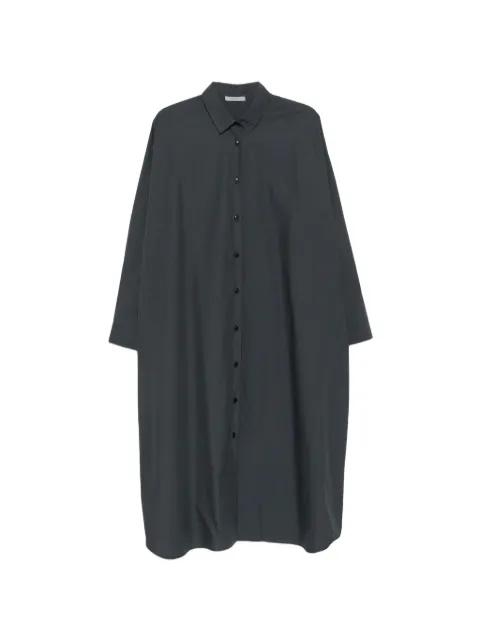 long-sleeve button-down midi dress by DUSAN