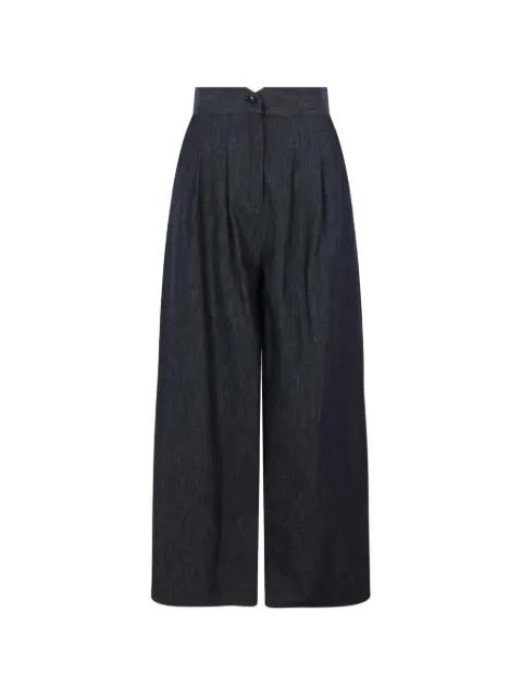 pleated wide-leg jeans by DUSAN