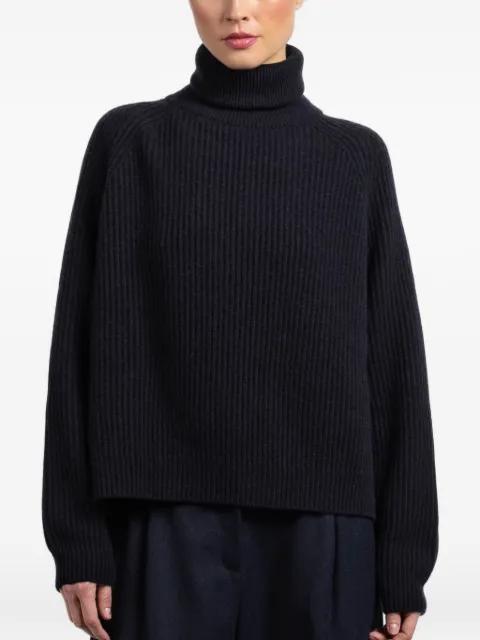 roll neck ribbed sweater by DUSAN