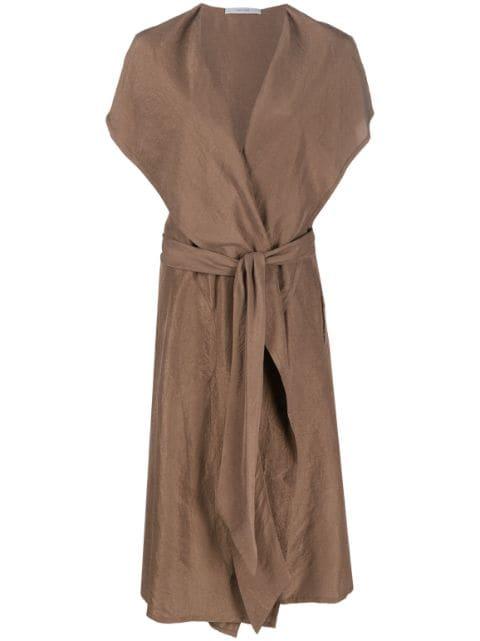 short-sleeve silk gilet by DUSAN