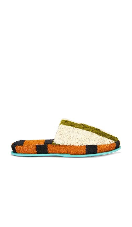 Dusen Dusen Terry Slippers in Orange, Green by DUSEN DUSEN