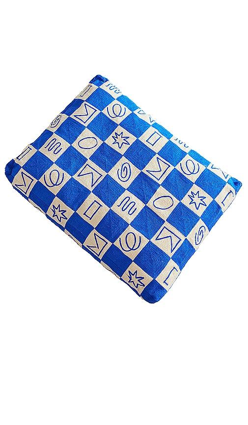 Dusen Dusen Tile Embroidered Dog Bed in Blue by DUSEN DUSEN