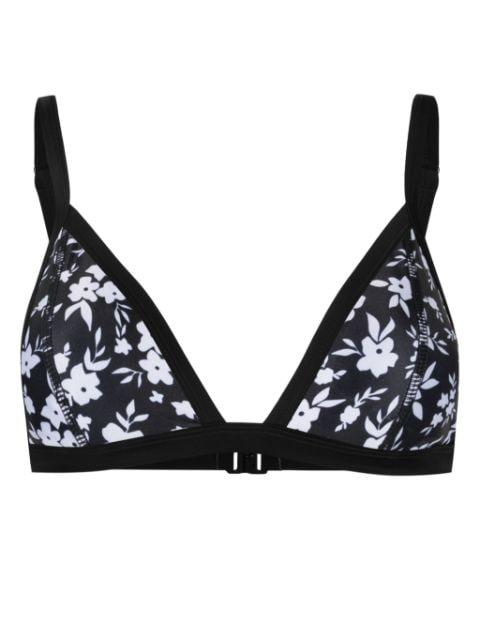 floral-print triangle bikini top by DUSKII