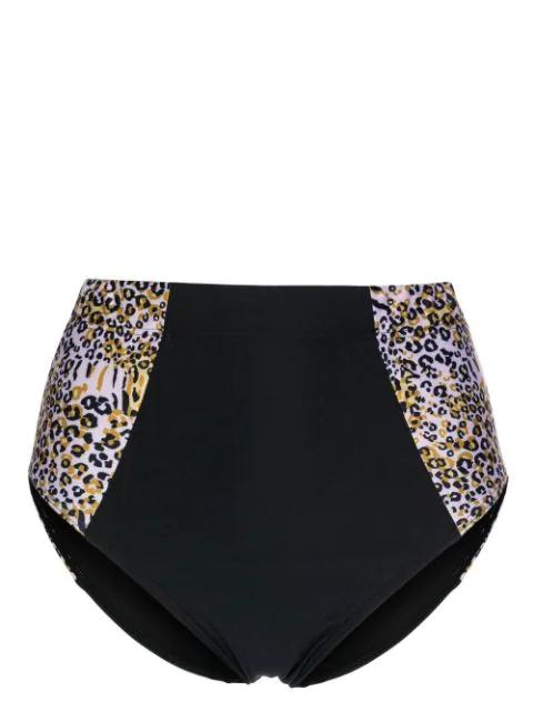 high-waisted leopard-print bikini bottoms by DUSKII