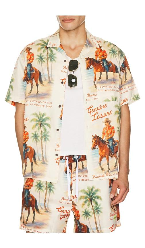 Duvin Design Beach Ranch Button Up Shirt in Brown by DUVIN DESIGN
