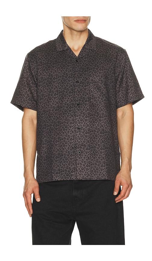 Duvin Design Black Cat Button Up Shirt in Black by DUVIN DESIGN