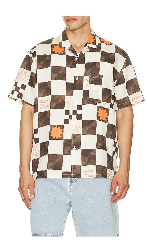 Duvin Design Check Button Up Shirt in Brown by DUVIN DESIGN