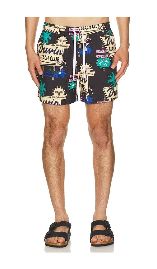 Duvin Design Fresh Air Swim Shorts in Black by DUVIN DESIGN