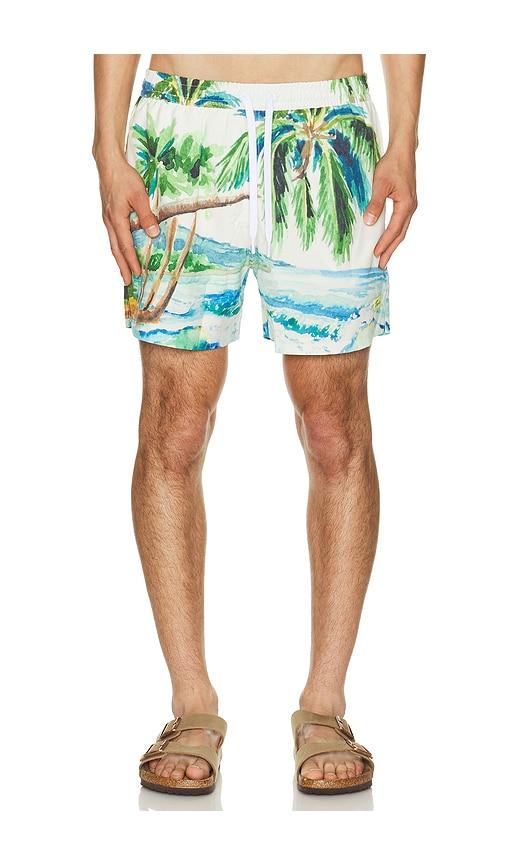 Duvin Design Postcard Swim Shorts in Blue by DUVIN DESIGN