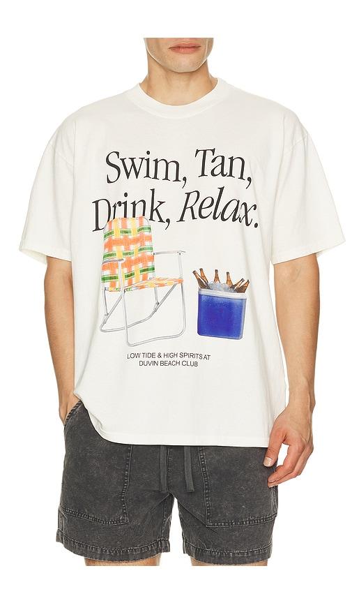 Duvin Design Swim Tan Relax Tee in Cream by DUVIN DESIGN