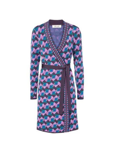 geometric-print wrap dress by DVF VINTAGE