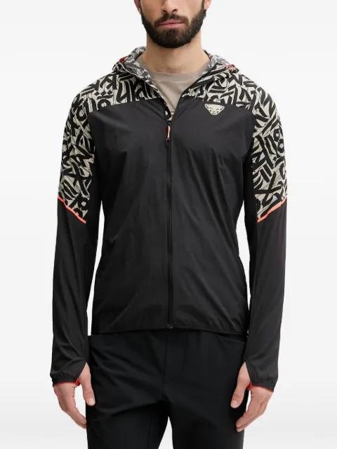 abstract-print hoodied jacket by DYNAFIT