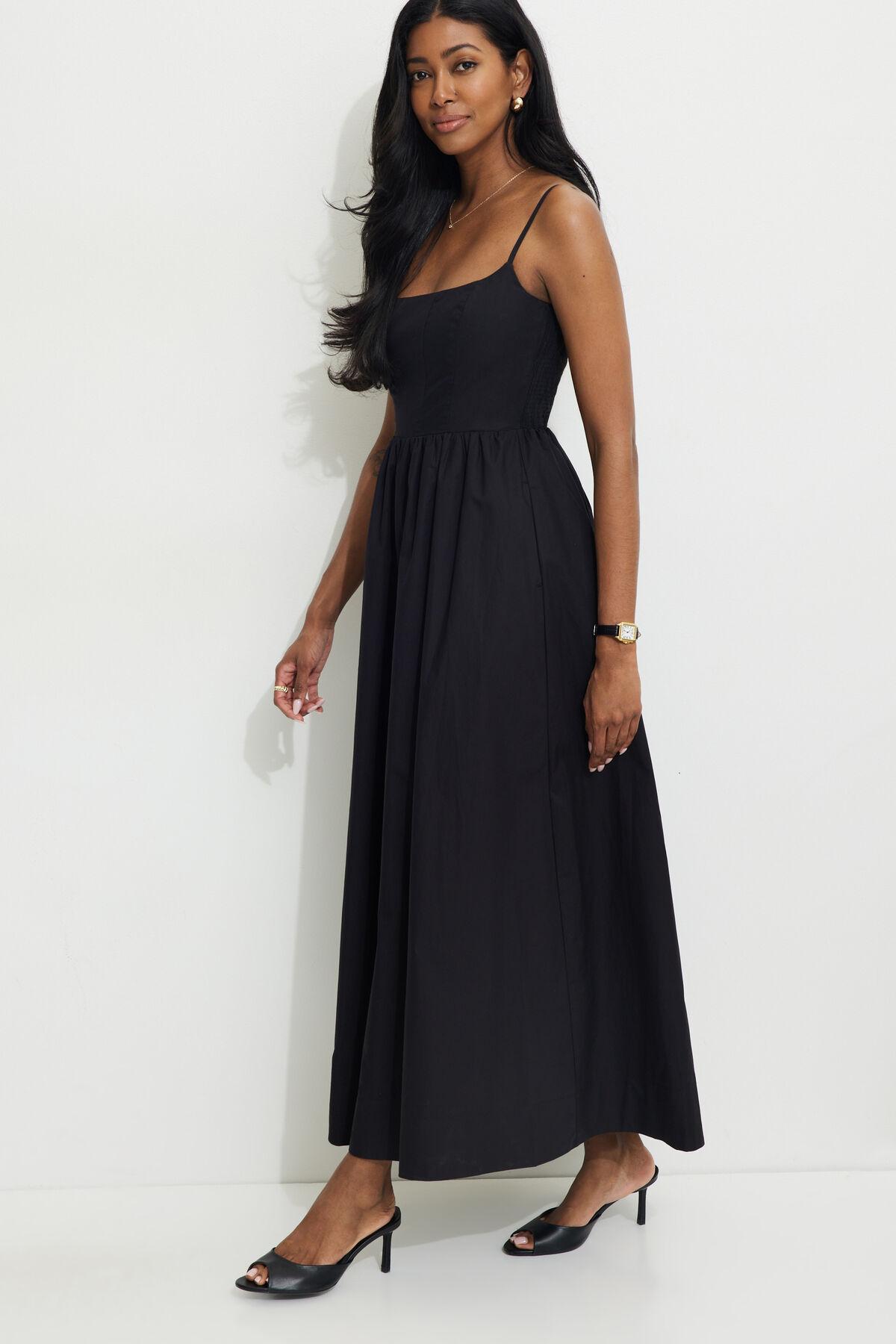 Bustier Poplin Maxi Dress by DYNAMITE