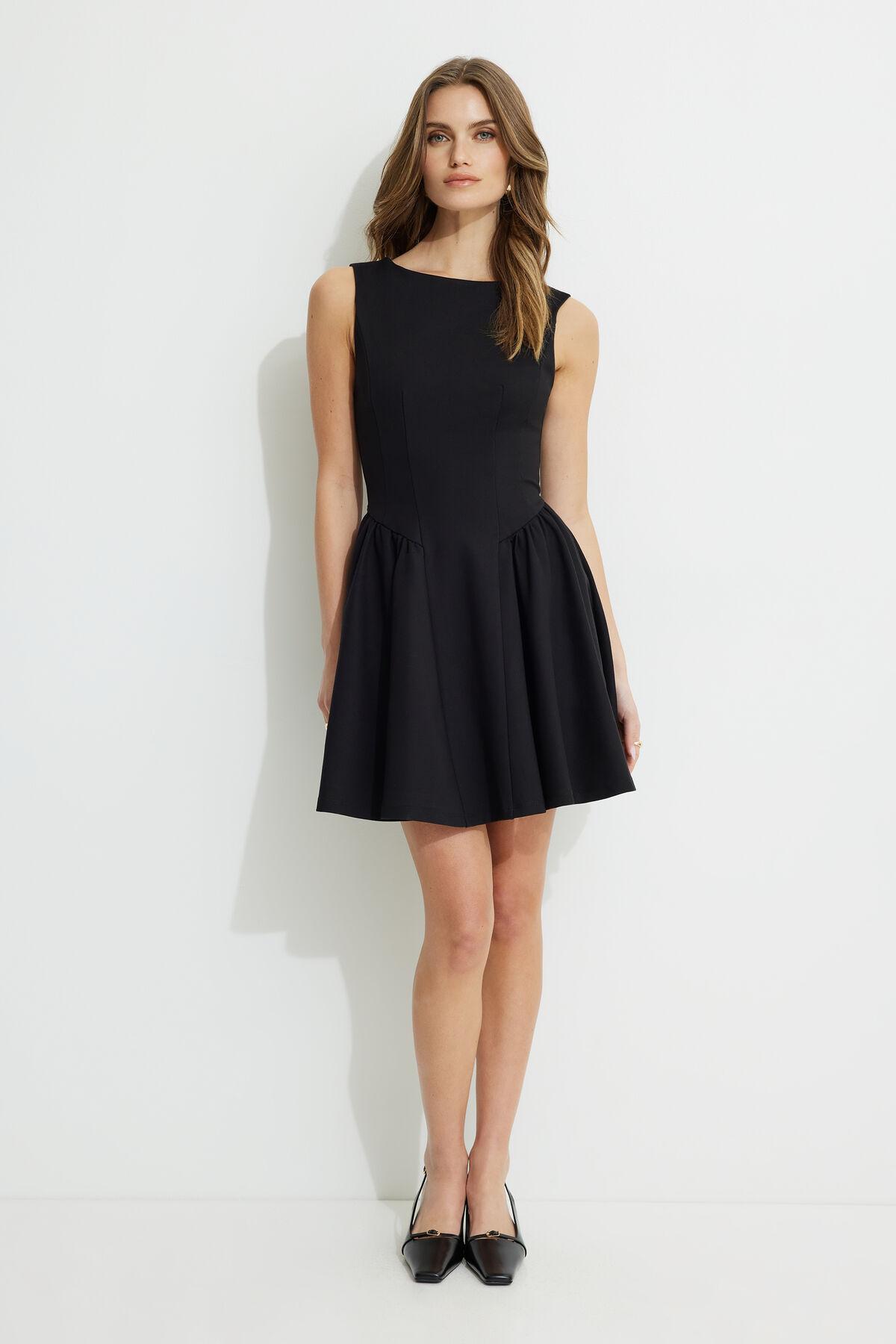 Kerina Flared Ponte Mini Dress by DYNAMITE