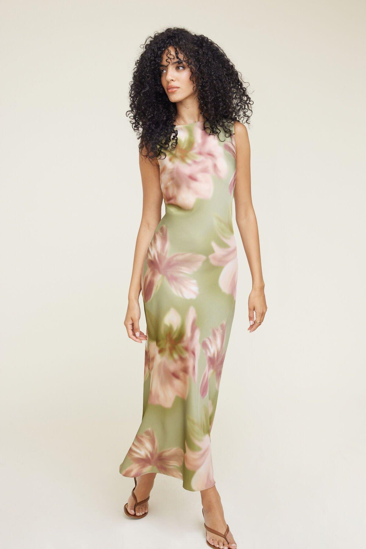Liora Satin Maxi Slip Dress by DYNAMITE