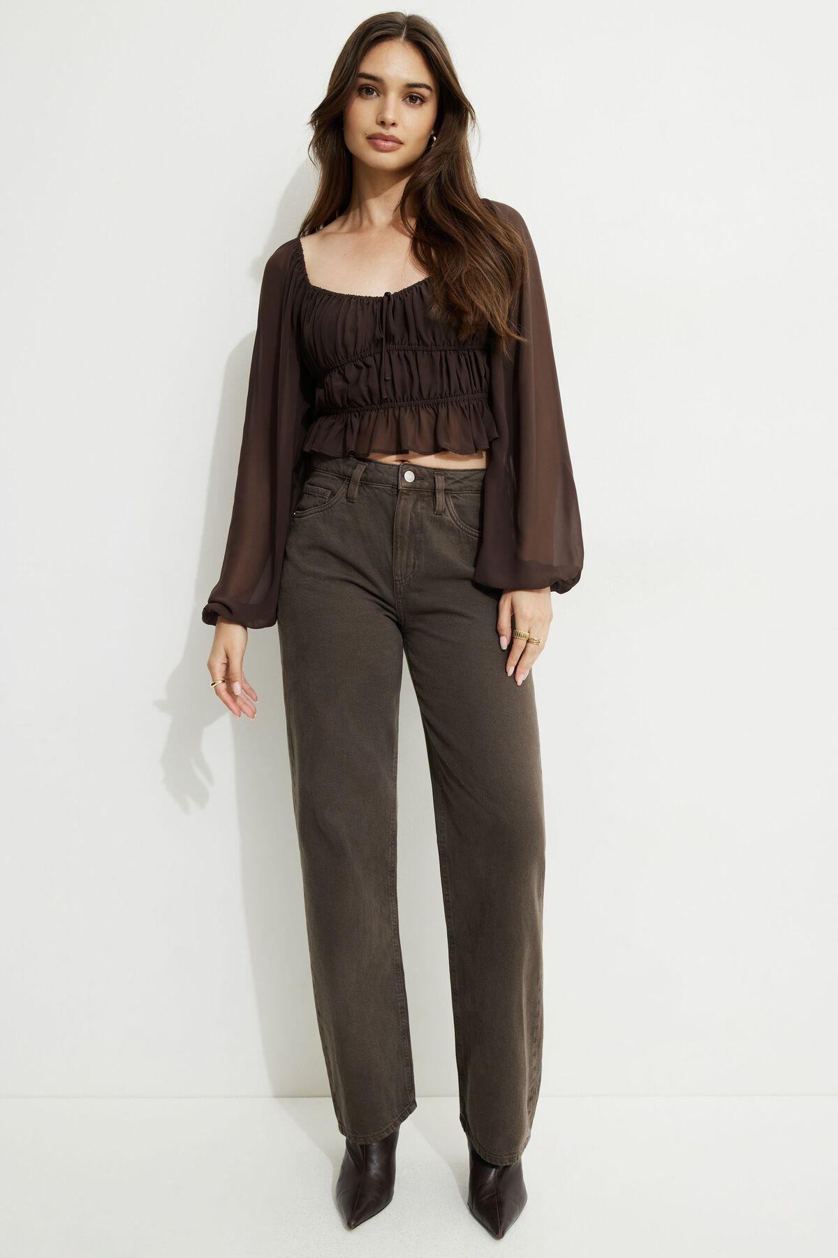 Mika Mid Rise Relaxed Straight Leg Jeans by DYNAMITE