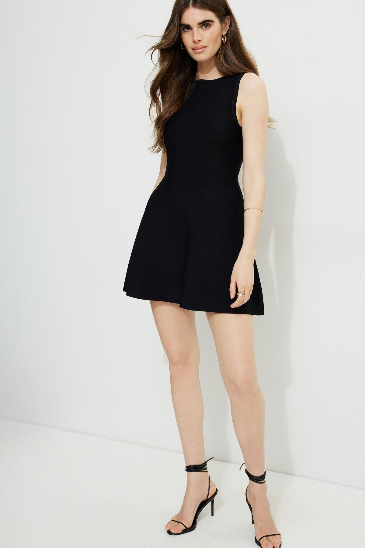 Penelope Boat Neck Mini Sweater Dress by DYNAMITE
