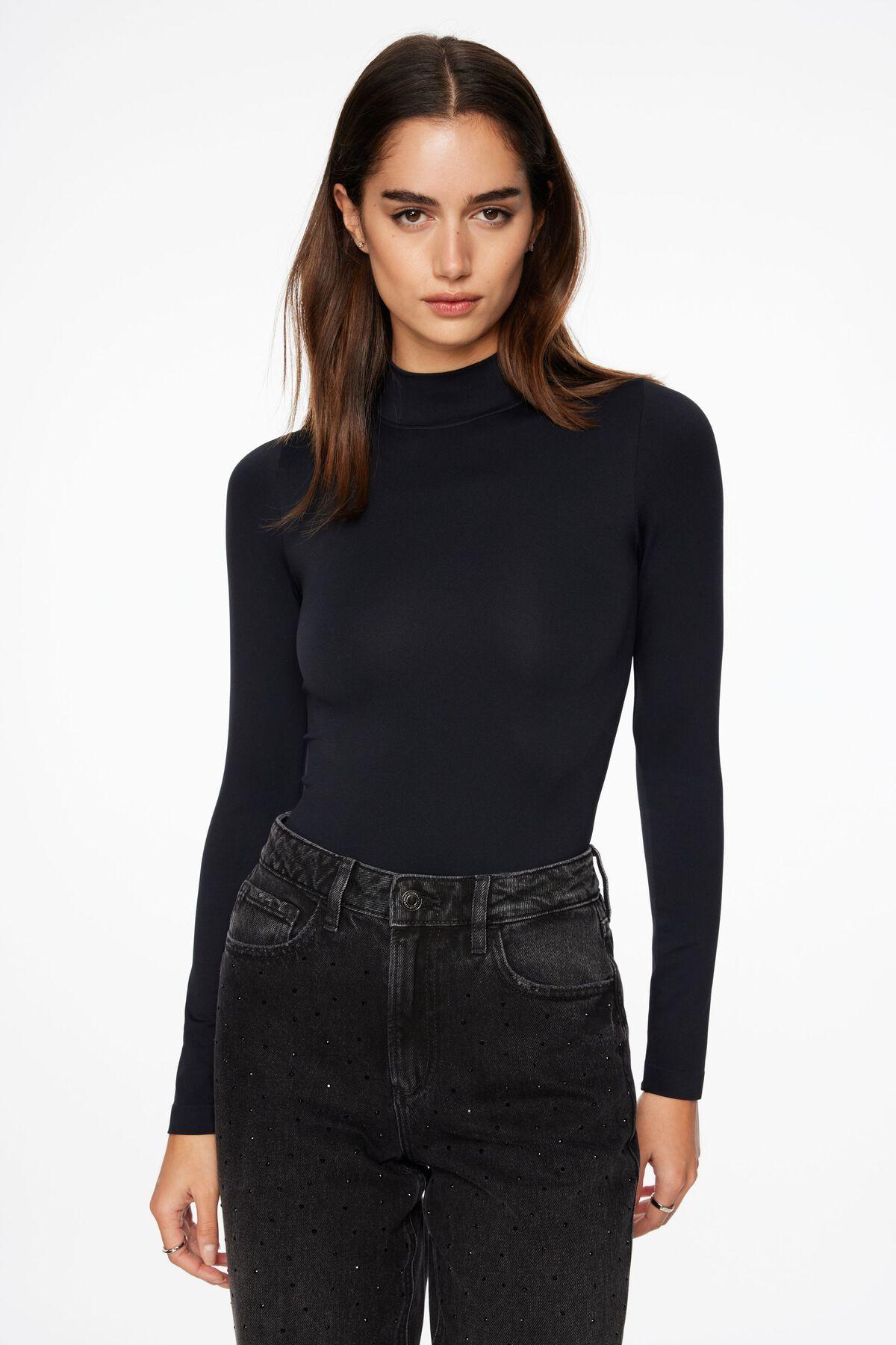 Quinn Long Sleeve Mock Neck Bodysuit by DYNAMITE