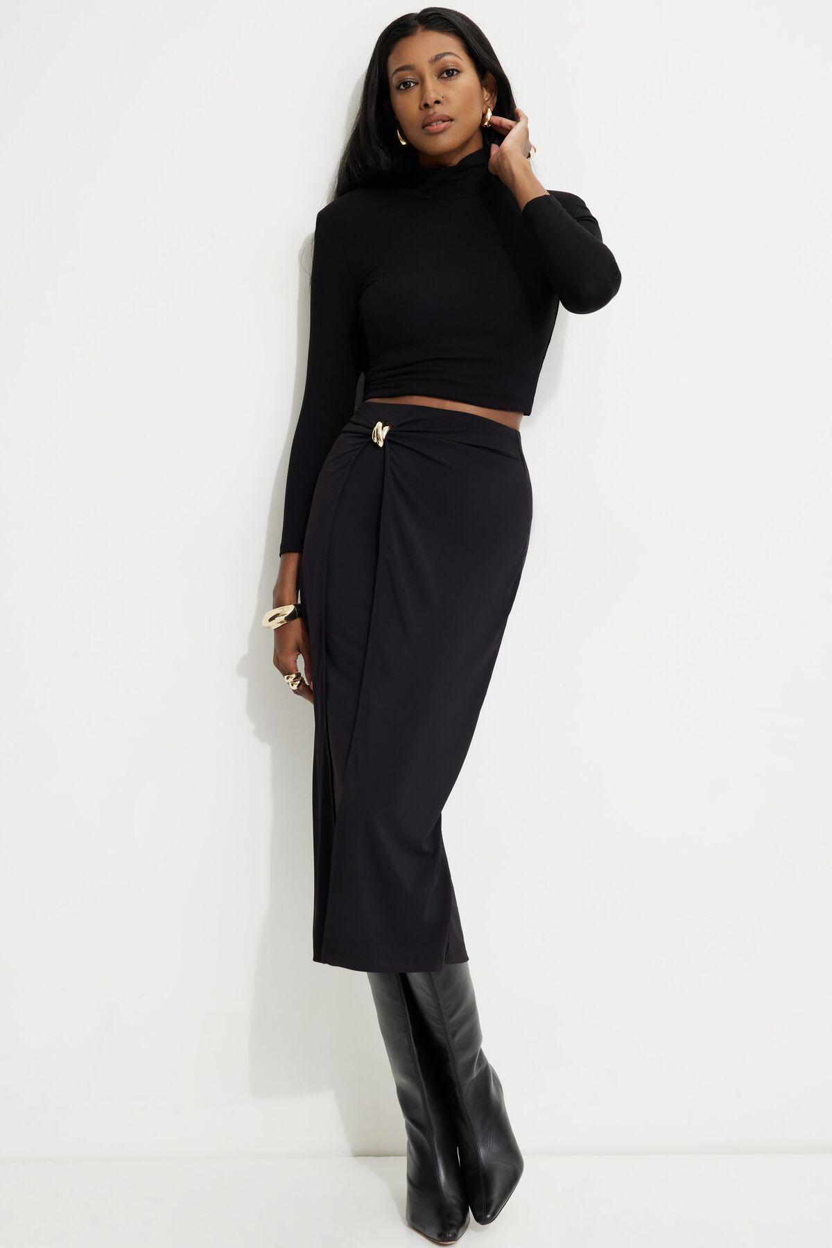 Sculpt Wrap Midi Skirt by DYNAMITE