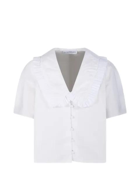 Lola ruffled V-neck shirt by E.L.V. DENIM