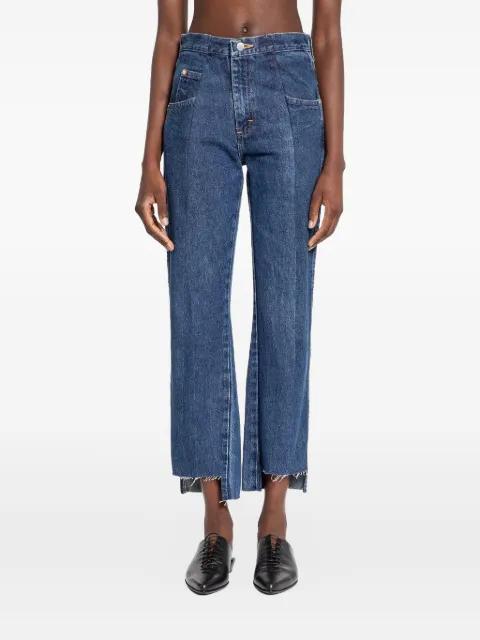 frayed-hem panelled jeans by E.L.V. DENIM