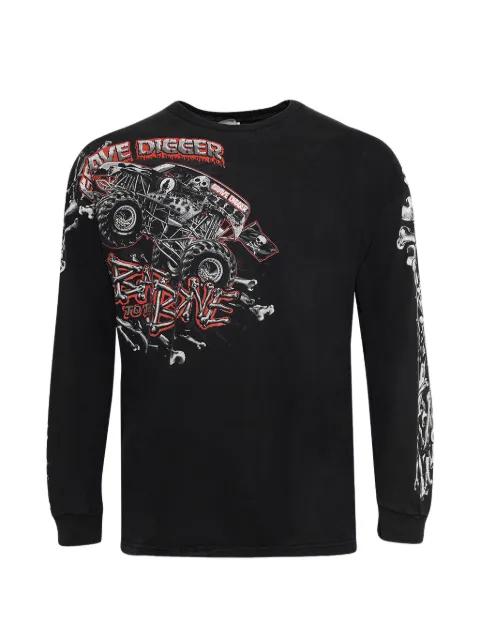 grave digger printed long-sleeve t-shirt by EARTHLING VIP