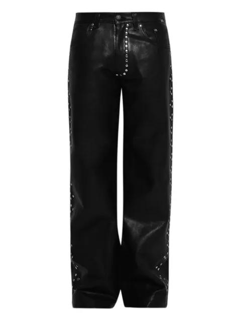 leather studded trousers by EARTHLING VIP