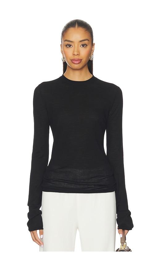 EAVES Amiya Long Sleeve Knit Top in Black by EAVES