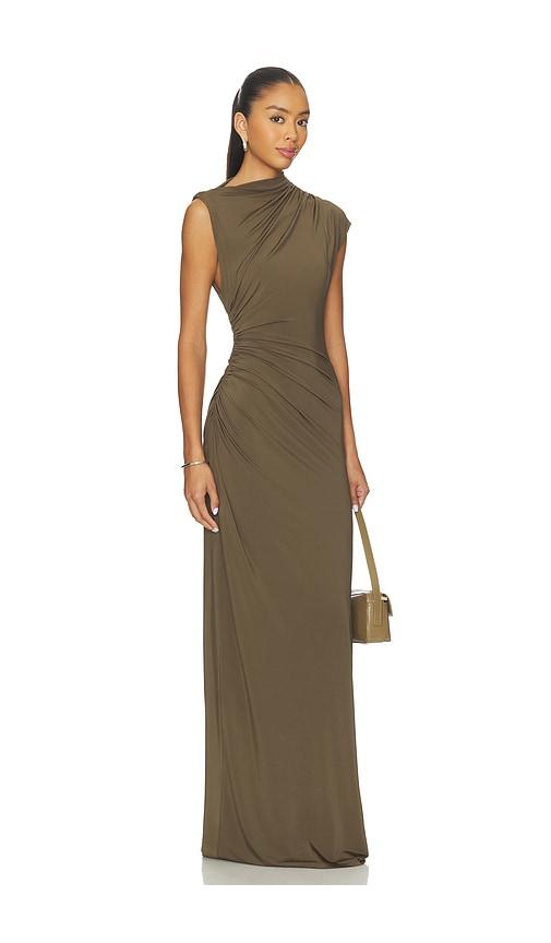EAVES Auda Gown in Olive by EAVES