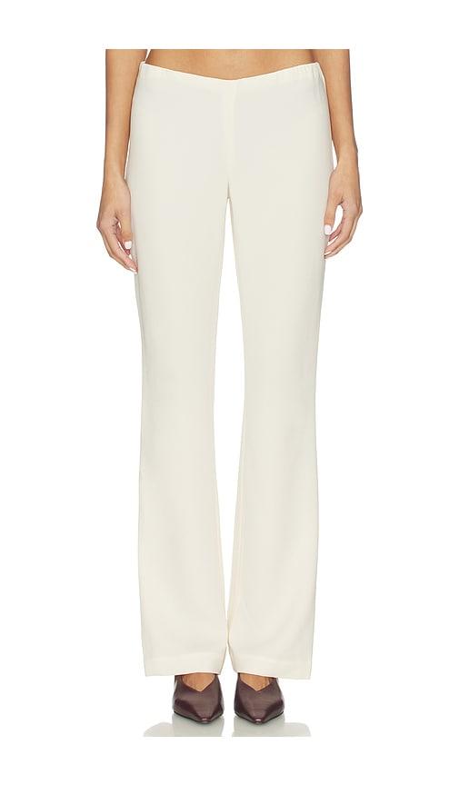 EAVES Auda Polished Crepe Pant in Ivory by EAVES