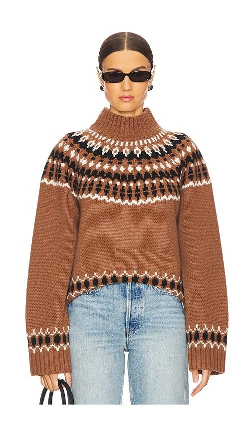 EAVES Cait Fair Isle Sweater in Brown by EAVES